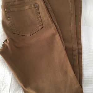 NYDJ camel colored denim legging.